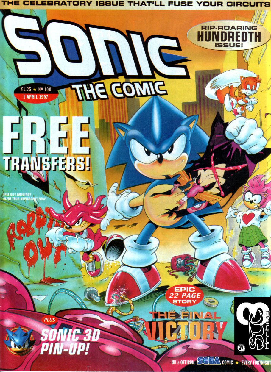 Sonic - The Comic Issue No. 100 Comic cover page